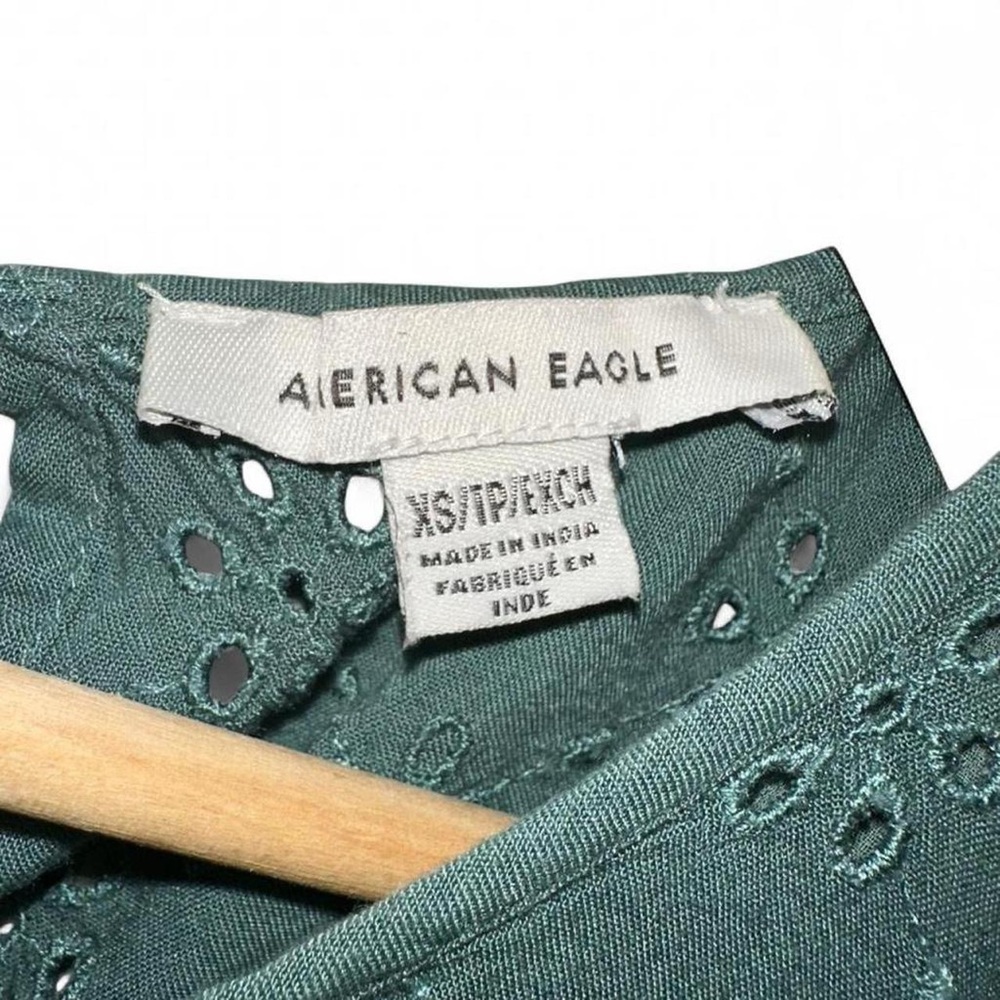 💜 Sage Green Eyelet Puff-Sleeve Dress - Picture 5 of 5